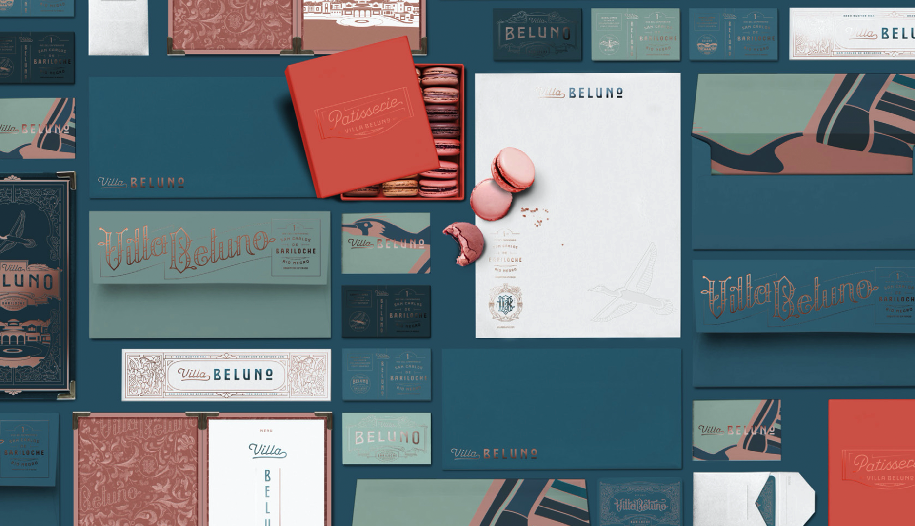 VB Stationery spread Villa Beluno Brand Package Designing