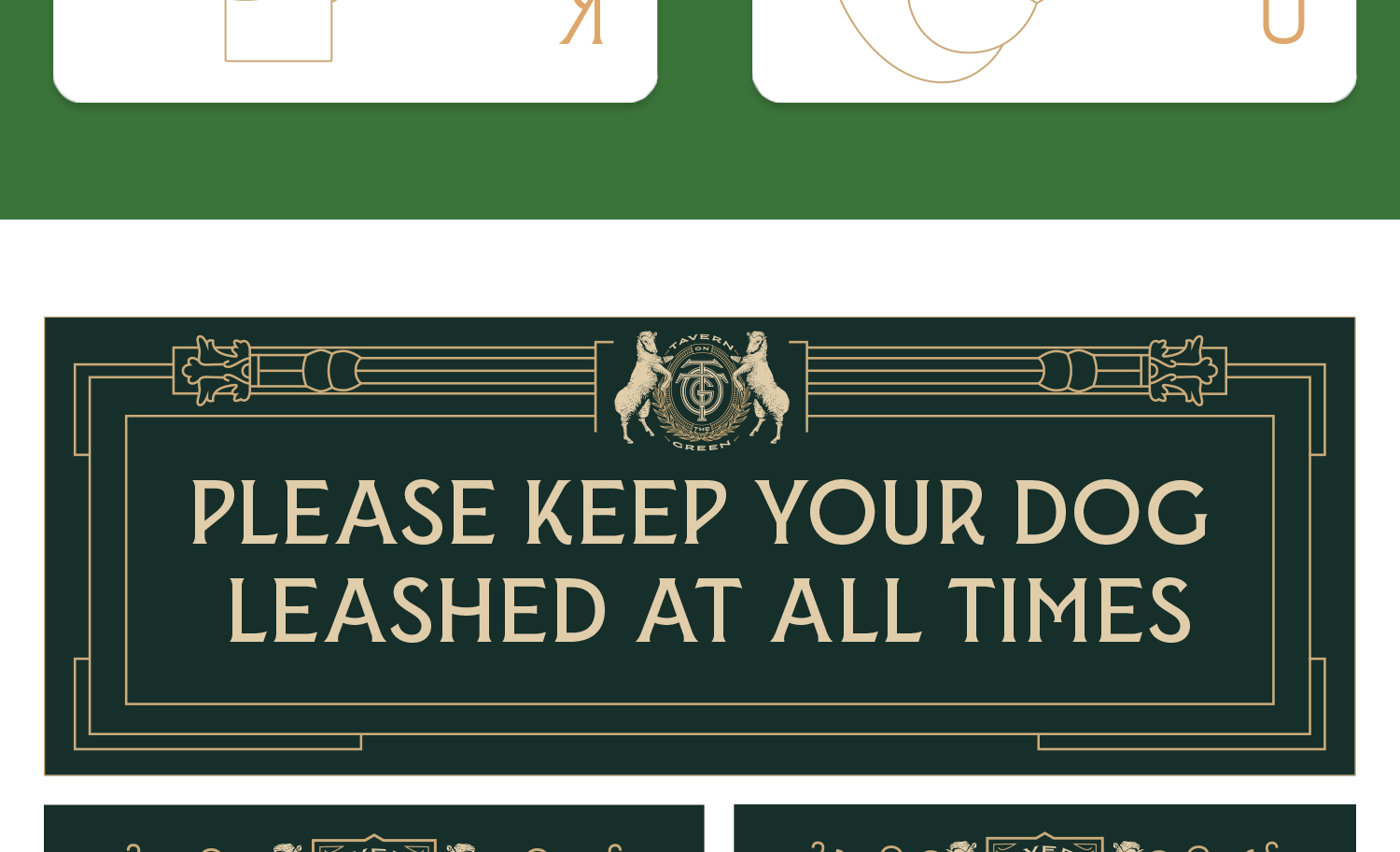 1500x912 KCS TOTG signage spread 01b Tavern on the Green restaurant branding message board