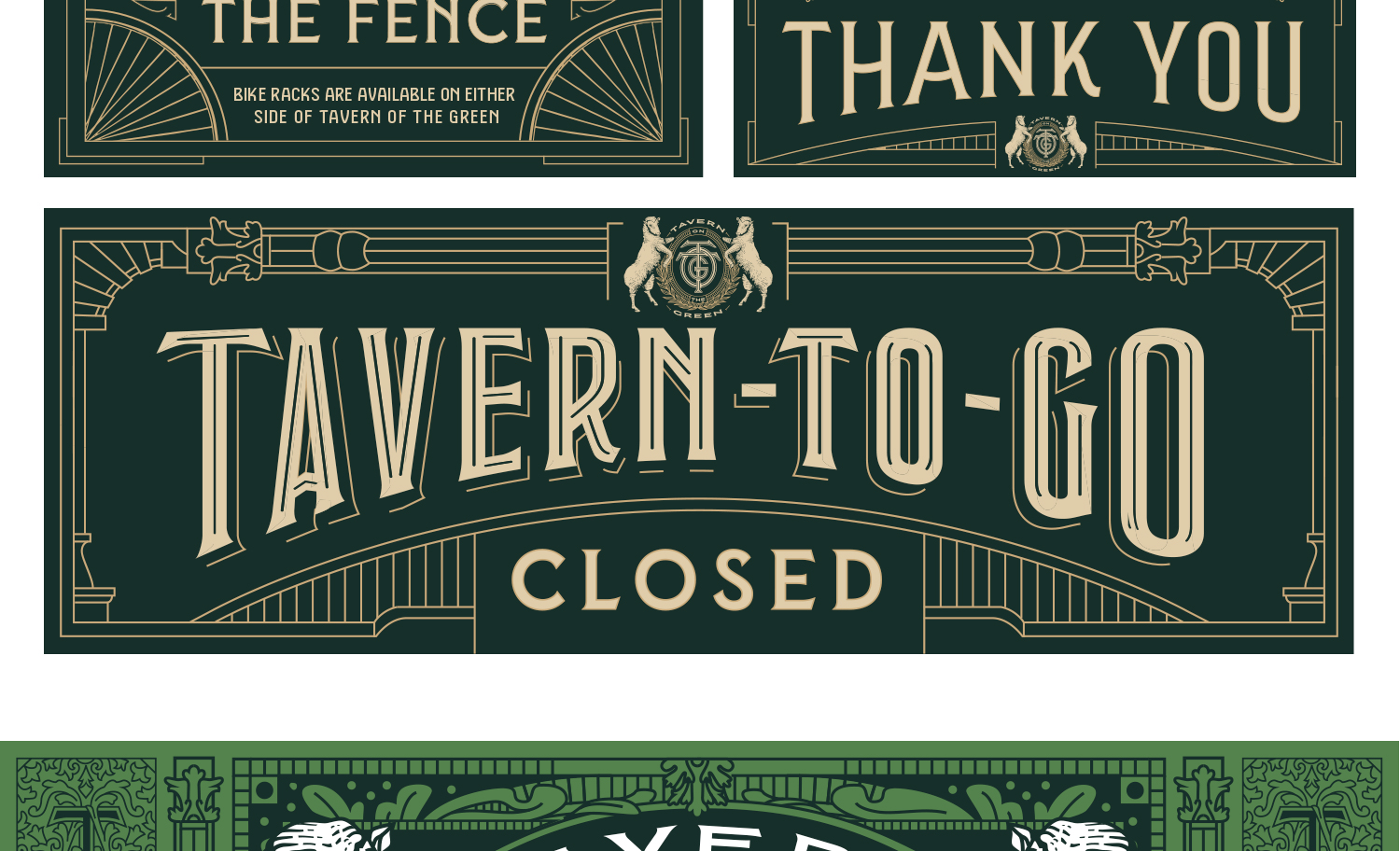 1500x912 KCS TOTG signage spread 01d Tavern on the Green restaurant branding closed logo